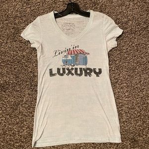 Living in Luxury Dorothy Blue Vintage Bedazzled Shirt